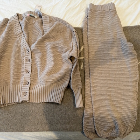 Free People Taupe Sweater Cardigan Set - Picture 2 of 3
